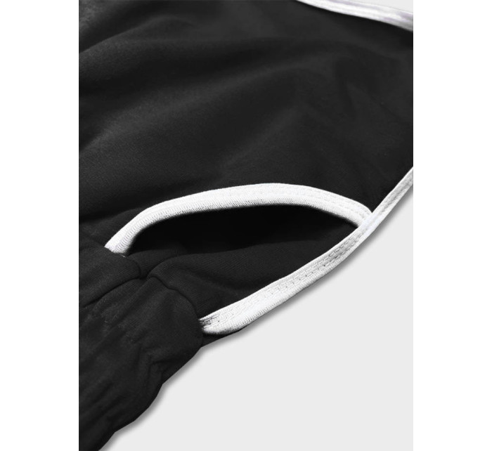 Černé dámské šortky s kontrastní lemovkou (8K208-3)
