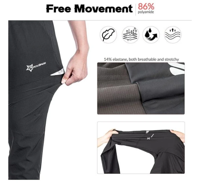 Rockbros pánské cyklistické kalhoty černé 2XL