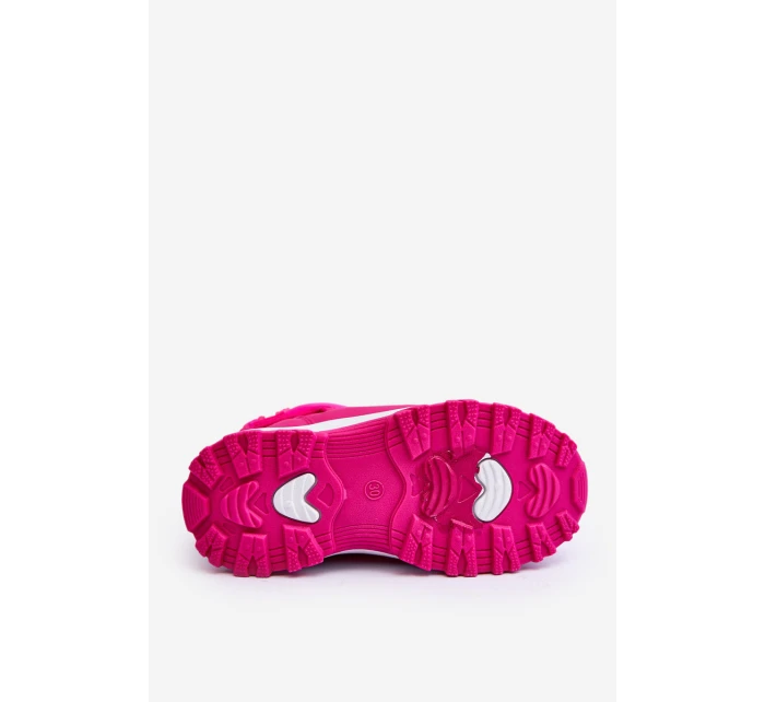 Dětské růžové zateplené sněhule s rzepem Big Star MM374121 Dětské růžové zateplené sněhule s rzepem Big Star MM374121