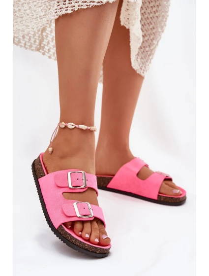 Dámské Pantofle S Přezkami Neonově Růžové Oliena Dámské Pantofle S Přezkami Neonově Růžové Oliena