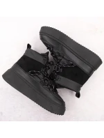 Dámské sněhové boty na pltform 24-72302BK / WOL280A Černá - Potocki