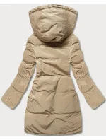 Dámská prošívaná zimní bunda v pískové barvě (2m-963)