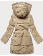 Dámská zimní prošívaná bunda v pískové barvě (2M-963)