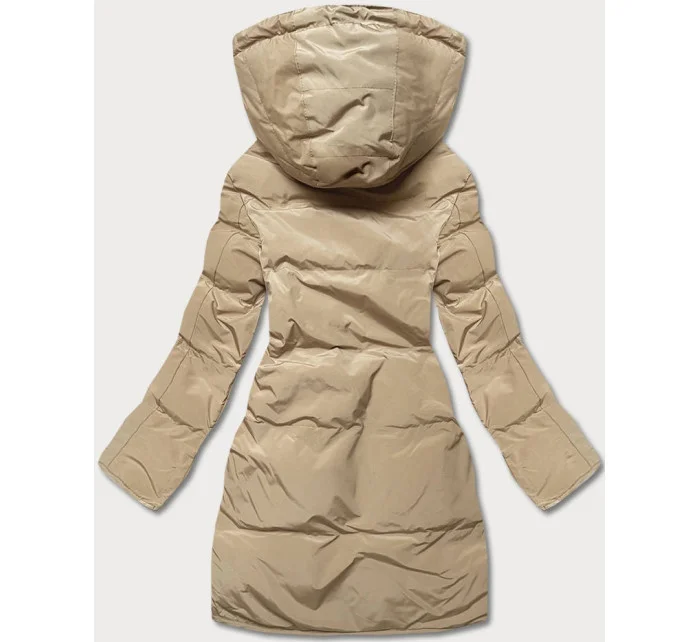 Dámská prošívaná zimní bunda v pískové barvě (2m-963)