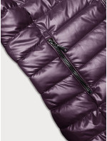 Prošívaná dámská bunda ve vínové burgundské barvě s kapucí (16M9106-01)