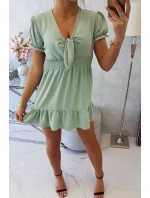 Šaty s vázaným výstřihem do V tmavě mátové Šaty s vázaným výstřihem do V tmavě mátové