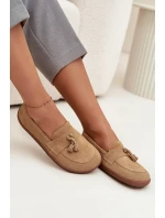 Kožené semišové mokasiny typu barefoot Zazoo 322 béžové