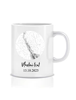 Personalizovaný klasický bílý keramický hrníček 300 ml s hvězdnou mapou Personalizovaný klasický bílý keramický hrníček 300 ml s hvězdnou mapou