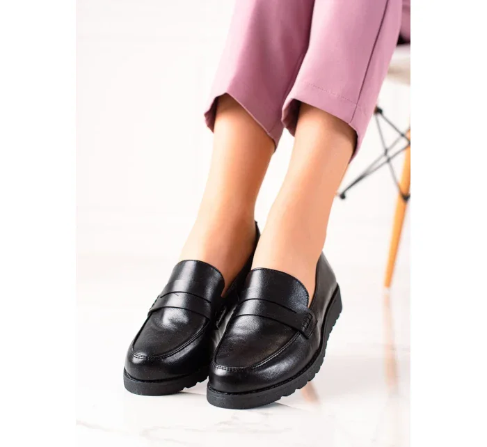 Pohodlné polobotky černé dámské bez podpatku Pohodlné polobotky černé dámské bez podpatku