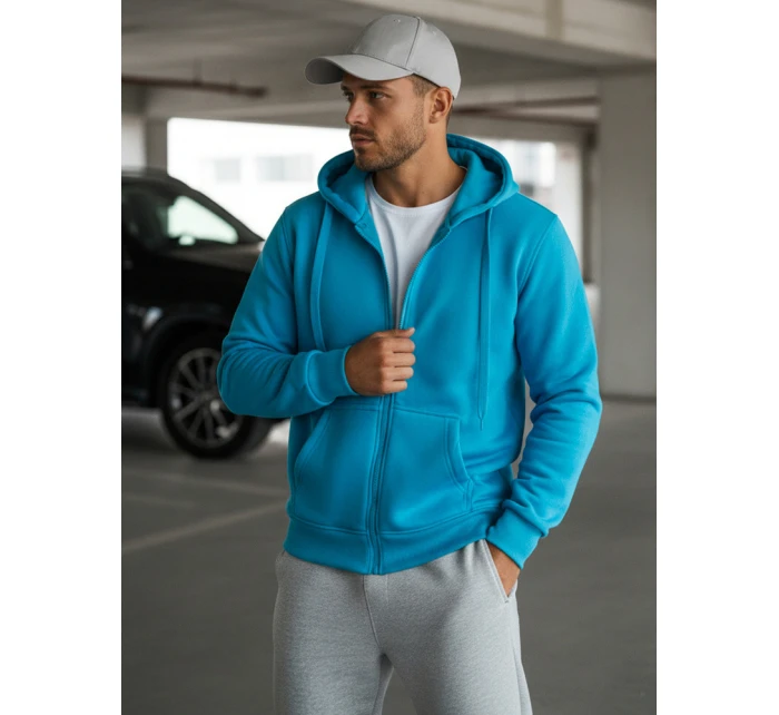 Pánská mikina s kapucí světle modrá Dstreet model 21962545 - FashionStreet