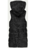 Černá kožešinová vesta s kapucí model 17836742 - S'WEST