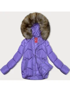 Bunda v barvě lila pro přechodné období s kapucí (LHD-23002)