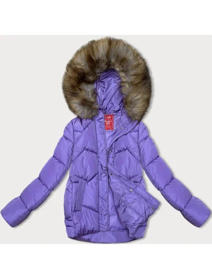 Bunda s kapucí v lila barvě pro přechodné období model 21246441 - LHD