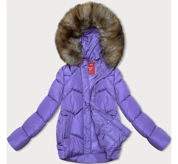 Bunda s kapucí v lila barvě pro přechodné období model 21246441 - LHD