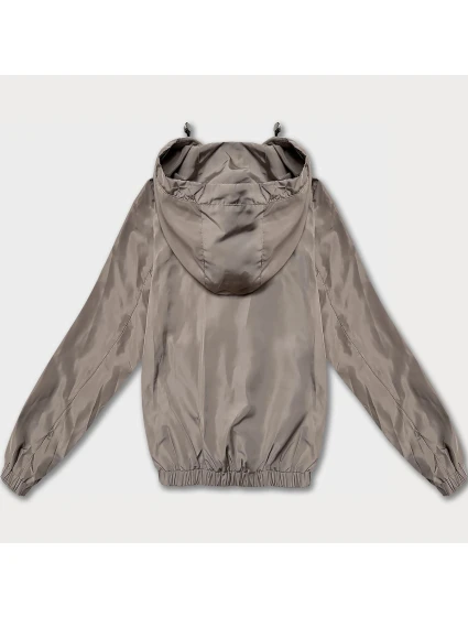 Tmavě béžová tenká krátká dámská bunda s podšívkou model 21042273 - Glakate Tmavě béžová tenká krátká dámská bunda s podšívkou model 21042273 - Glakate