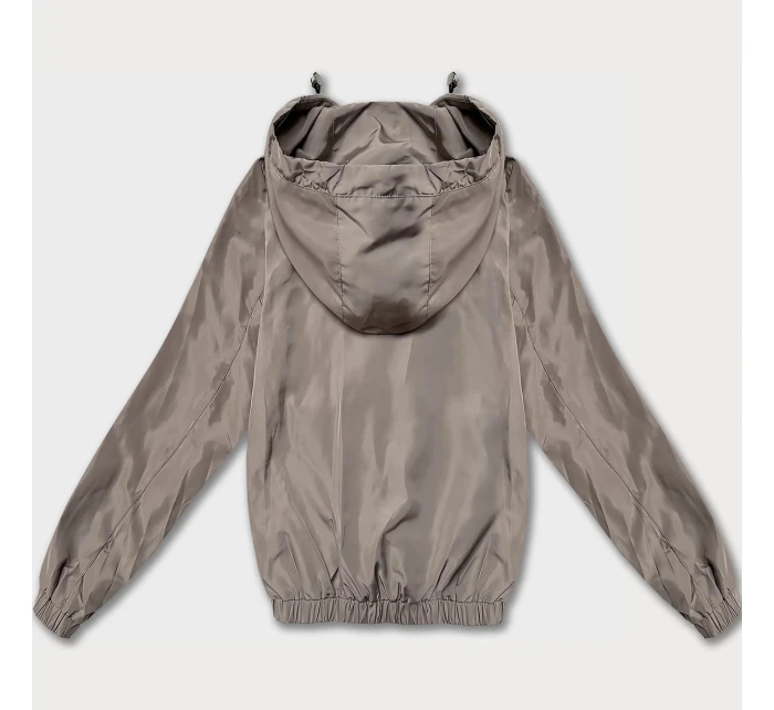 Tmavě béžová tenká krátká dámská bunda s podšívkou Glakate (LU98017#)