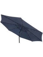 ZAHRADNÍ SLUNEČNÍK S LED OSVĚTLENÍM 300 CM TMAVĚ MODRÝ