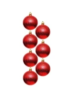 DEKORATIVNÍ PLASTOVÁ CETKA 6CM SADA 35 KS ČERVENÁ