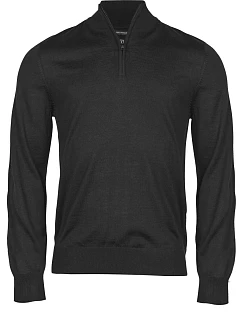 Tee Jays TJ 6010 Pánský svetr s 1/4 zipem 18.6010 black