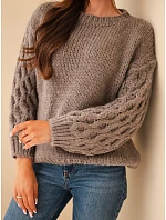 Dámský svetr s model 22540782 rukávy fango - K-Fashion Dámský svetr s model 22540782 rukávy fango - K-Fashion