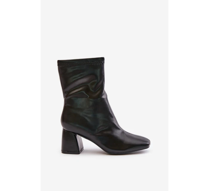 Hladké Dámské Botky Na Podpatku Z Eko Kůže Černé model 21677336 - Boto Hladké Dámské Botky Na Podpatku Z Eko Kůže Černé model 21677336 - Boto