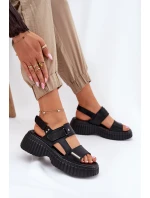 Kožené Dámské Sandály Na Platformě Černé Mertella Kožené Dámské Sandály Na Platformě Černé Mertella