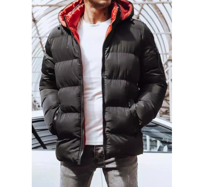 Pánská oboustranná zimní bunda černá FashionStreet TX4217 Pánská oboustranná zimní bunda černá FashionStreet TX4217