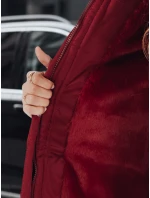 Dámská zimní bunda parka s kožešinou vínová FashionStreet TY5114