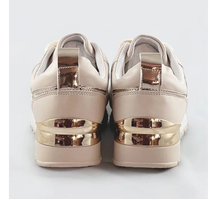 Béžové dámské tenisky se podrážkou model 17195567