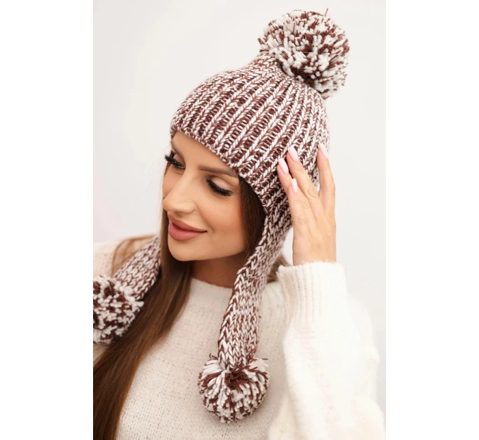 Dámská čepice ušanka Emma K343 hnědá Dámská čepice ušanka Emma K343 hnědá