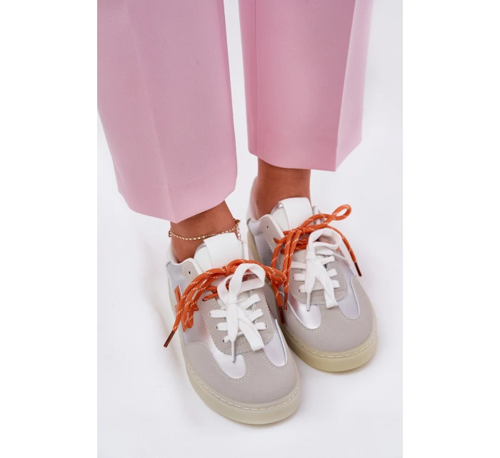 Nízké Dámské Sportovní Boty Stříbrné model 21685917 - Boto Nízké Dámské Sportovní Boty Stříbrné model 21685917 - Boto