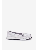 Dámské Kožené Mokasíny S.Barski LR51-673 Bílé