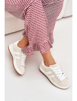 Dámské Sportovní Boty Sneakersy Z Eko Kůže Béžové model 21701259 - Boto