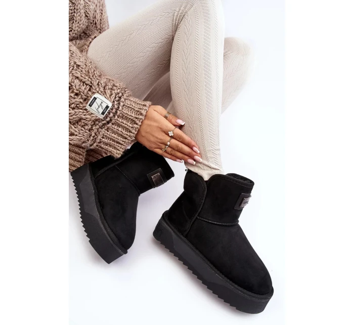 Veganské voděodolné sněhule na platformě D.Franklin černý