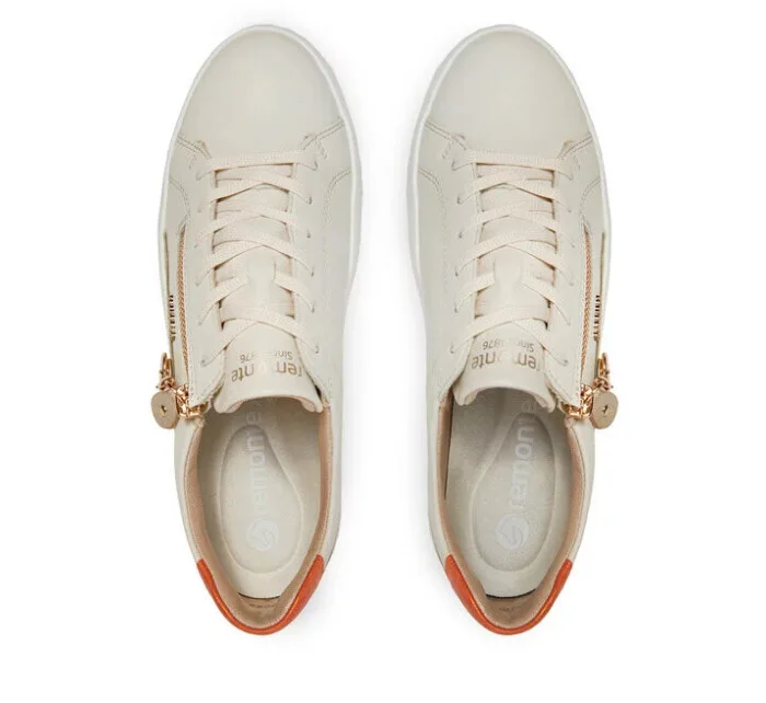 Dámská kožená sportovní obuv D1C01-81 / RKR676 Ecru-béžová - Remonte Dámská kožená sportovní obuv D1C01-81 / RKR676 Ecru-béžová - Remonte