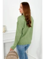 Svetr s rolákem model 21857913 tmavá máta - Kesi