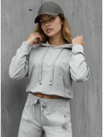 Dámská mikina s kapucí světle šedá FashionStreet BY1533