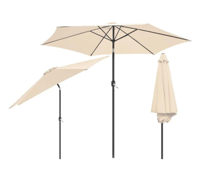 ZAHRADNÍ SLUNEČNÍK 300 CM SKLÁDACÍ BÉŽOVÝ