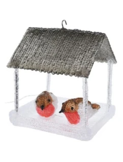 PTAČÍ BUDKA VEDLA DEKORACE 185X165X230MM ŠEDÁ STŘÍŠKA