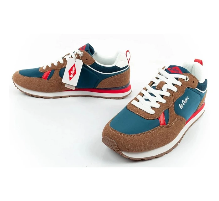 sportovní obuv pánské tenisky módní pohodlné model 22072316 tmavě modré hnědé - Lee Cooper