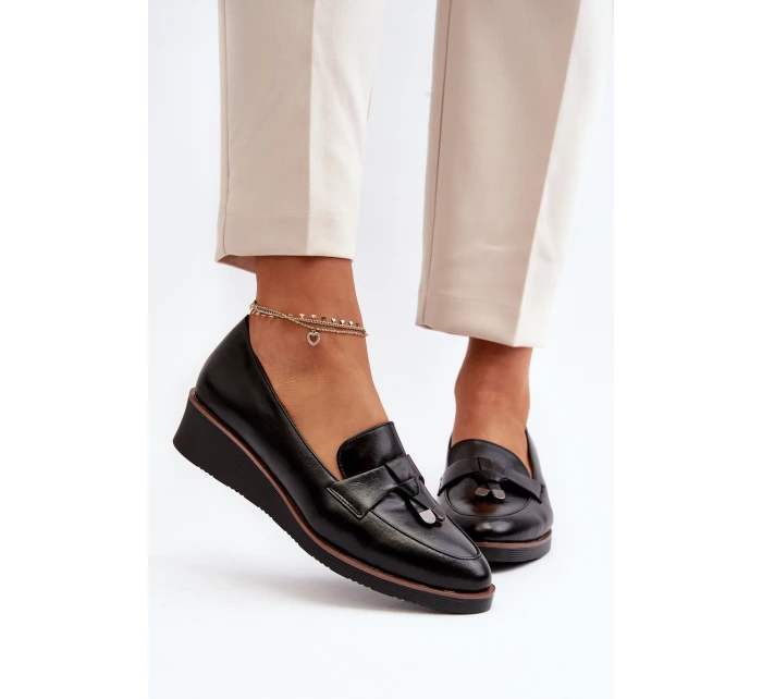 Dámské polobotky na klíně s ozdobou Černé Miliret