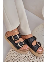 Sandály S Pletením A Sponami Na Masivní Platformě Černé Aralissea Sandály S Pletením A Sponami Na Masivní Platformě Černé Aralissea