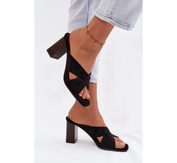 Dámské sandály na podpatku Černé model 21951362 - Boto