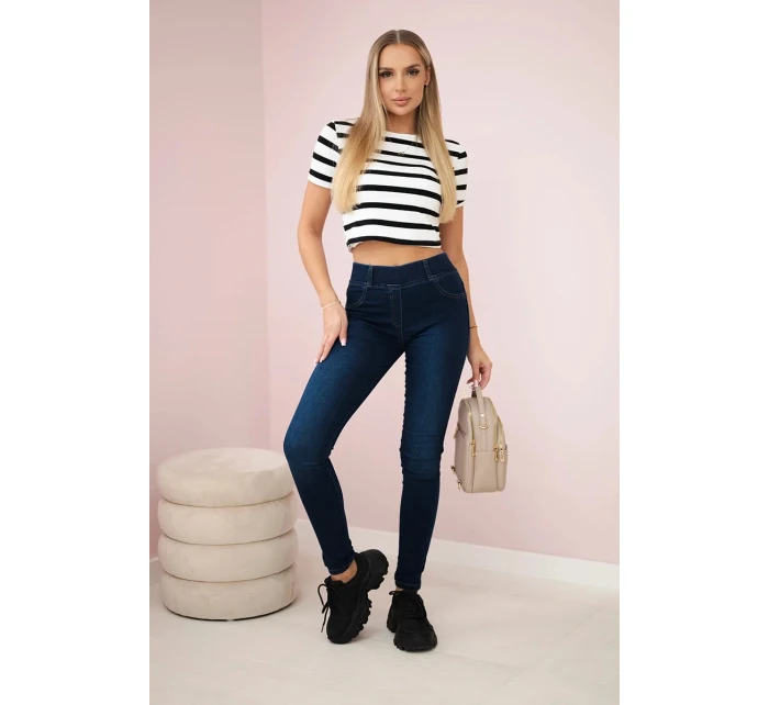 Tmavě džínové kalhoty