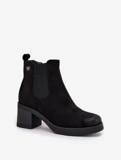 Dámské kotníkové boty na podpatku vyhřívané černé model 21707445 - Boto