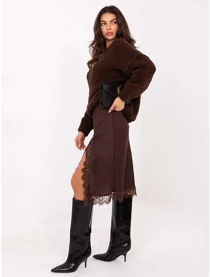 Spódnica MI SD model 21736723 brązowy - FPrice Spódnica MI SD model 21736723 brązowy - FPrice