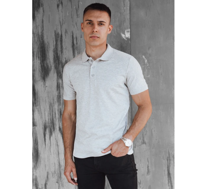 Pánská světle šedá polokošile Dstreet PX0597 Pánská světle šedá polokošile Dstreet PX0597