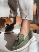 Dámské mokasíny na lehkém podpatku MOCCKO green FashionStreet ZY0716