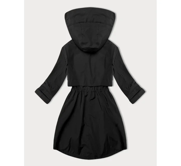 Jednoduchá černá dámská plus size bunda bez zateplení J Style (16M9257-392)