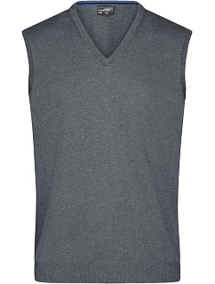 Daiber JN 657 Pánská svetrová vesta s výstřihem do V 02.0657 grey heather